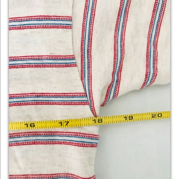 Madewell | Rib Crewneck Tee Womens Size M Beige Jacquard Stripe Pullover - Picture 7 of 10